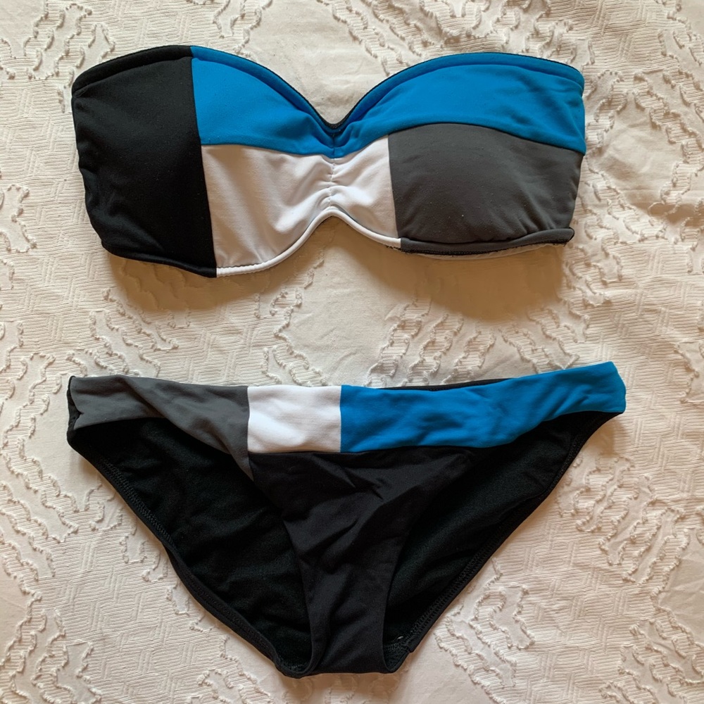 Seafolly Strapless Colorblocked Swimsuit